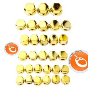 TAPON DE TORNILLERIA DE LUJO JGO. 28PZS. DORADO